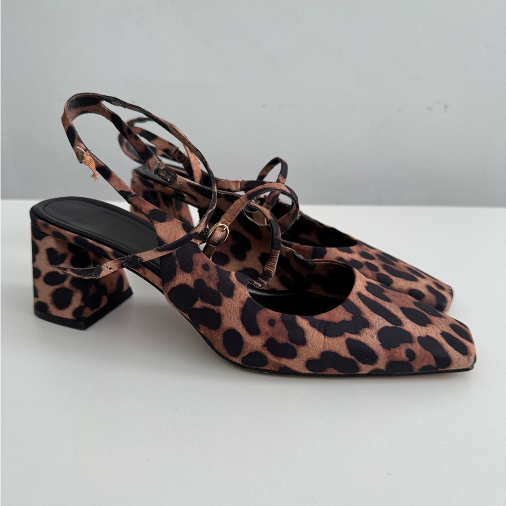 Zara Animal Print Block Heels